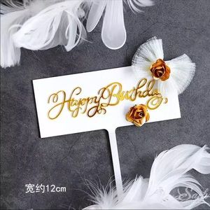 Happy birthday topper white